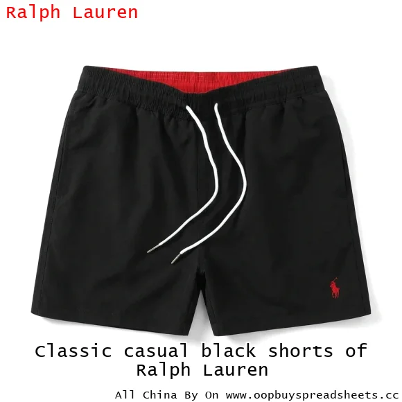 Classic casual black shorts of Ralph Lauren
