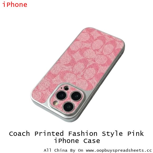 Coach Printed Fashion Style Pink iPhone Case