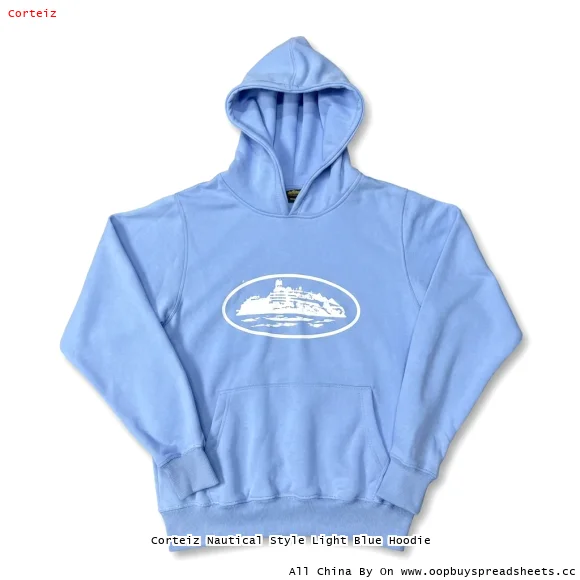 Corteiz Nautical Style Light Blue Hoodie