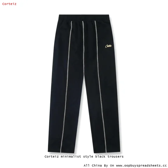 Corteiz minimalist style black trousers