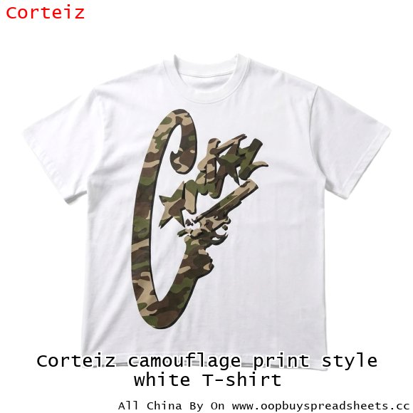 Corteiz camouflage print style white T-shirt