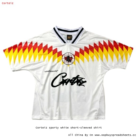 Corteiz sporty white short-sleeved shirt