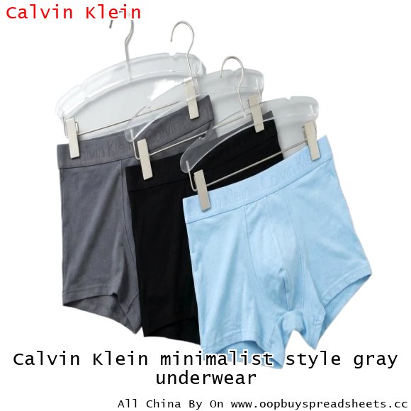 Calvin Klein minimalist style gray underwear