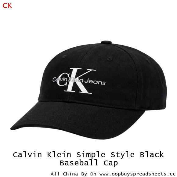 Calvin Klein Simple Style Black Baseball Cap