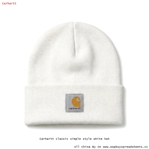 Carhartt classic simple style white hat