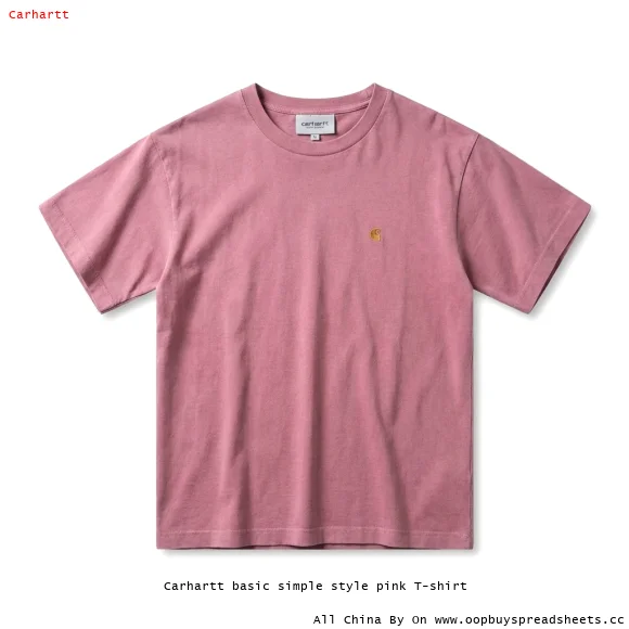 Carhartt basic simple style pink T-shirt