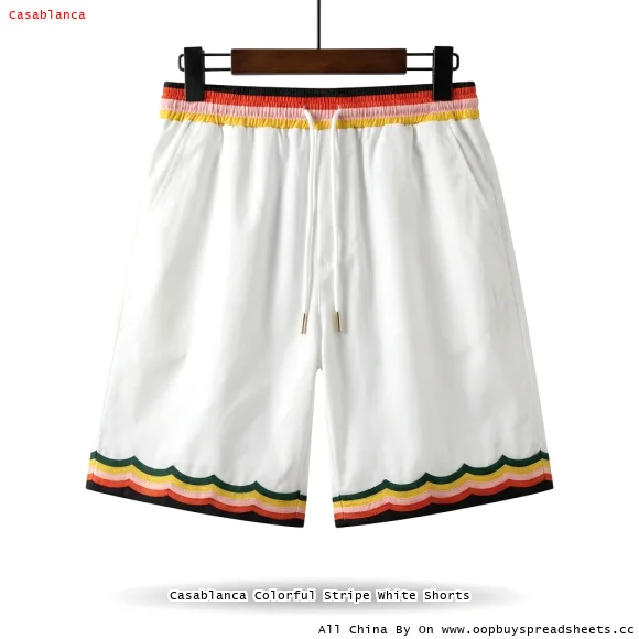 Casablanca Colorful Stripe White Shorts