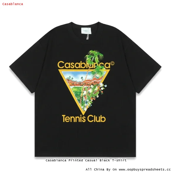 Casablanca Printed Casual Black T-shirt
