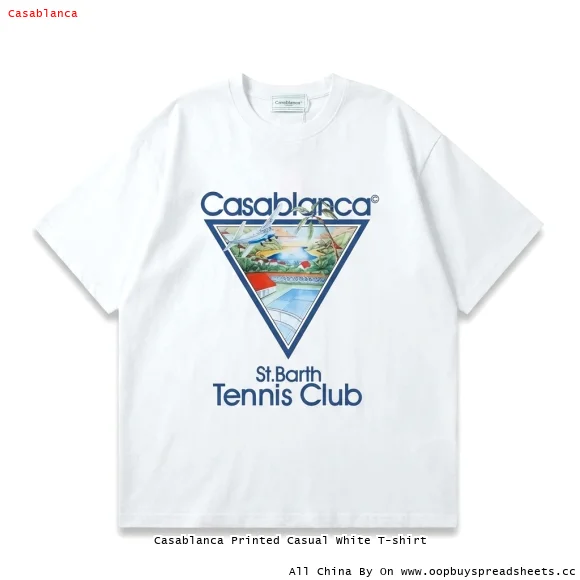 Casablanca Printed Casual White T-shirt