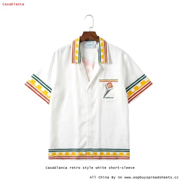 Casablanca retro style white short-sleeve