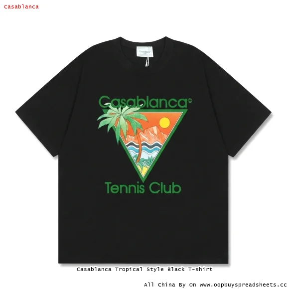 Casablanca Tropical Style Black T-shirt