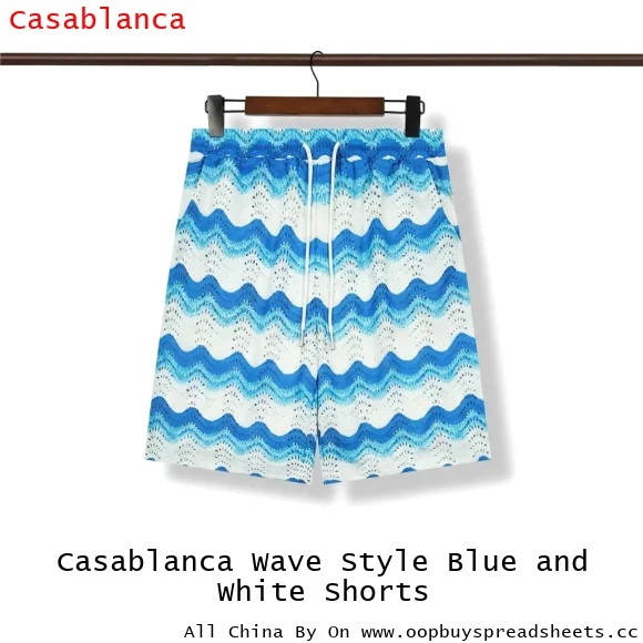 Casablanca Wave Style Blue and White Shorts