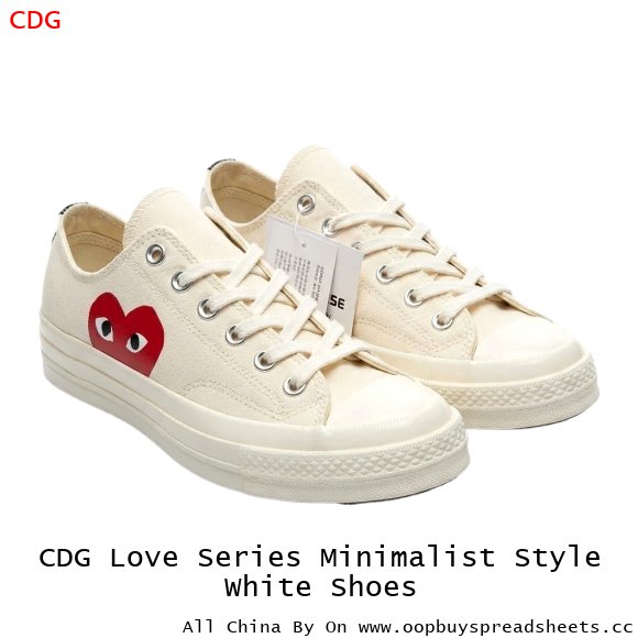 CDG Love Series Minimalist Style White Shoes