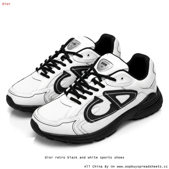 Dior retro black and white sports shoes