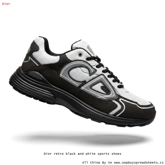 Dior retro black and white sports shoes
