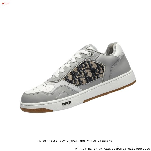 Dior retro-style gray and white sneakers