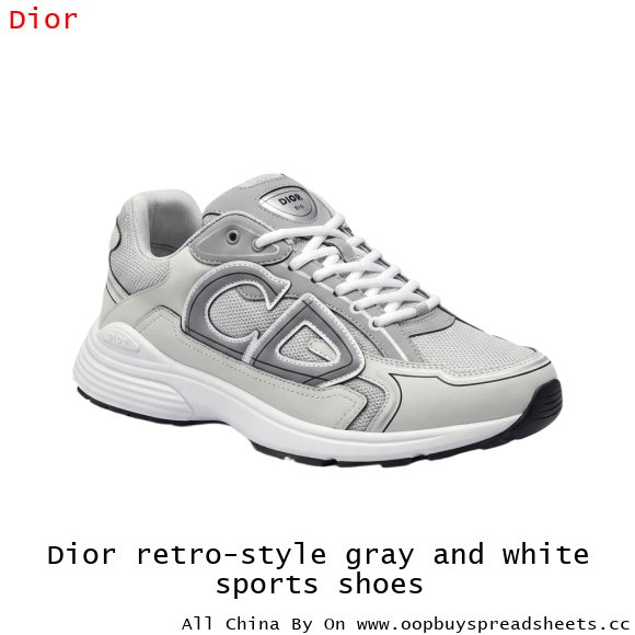 Dior retro-style gray and white sports shoes