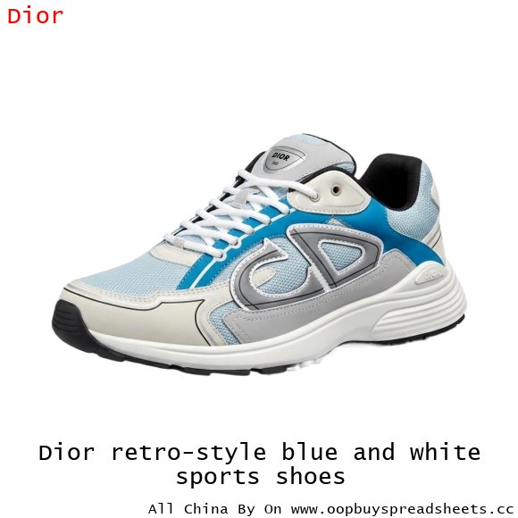 Dior retro-style blue and white sports shoes
