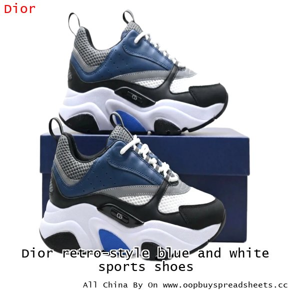 Dior retro-style blue and white sports shoes
