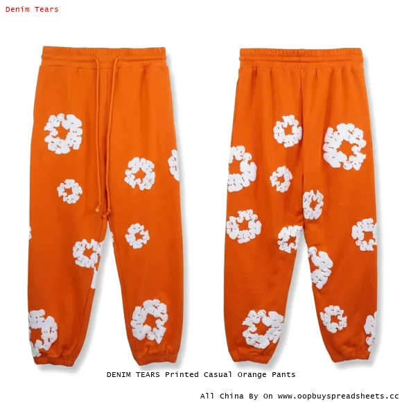 DENIM TEARS Printed Casual Orange Pants