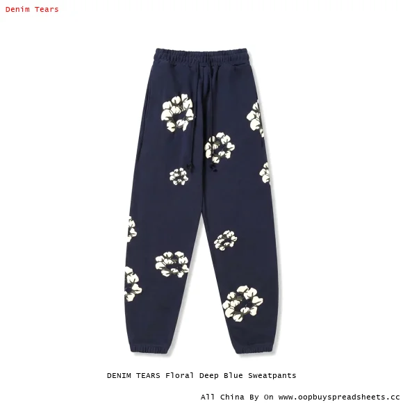 DENIM TEARS Floral Deep Blue Sweatpants