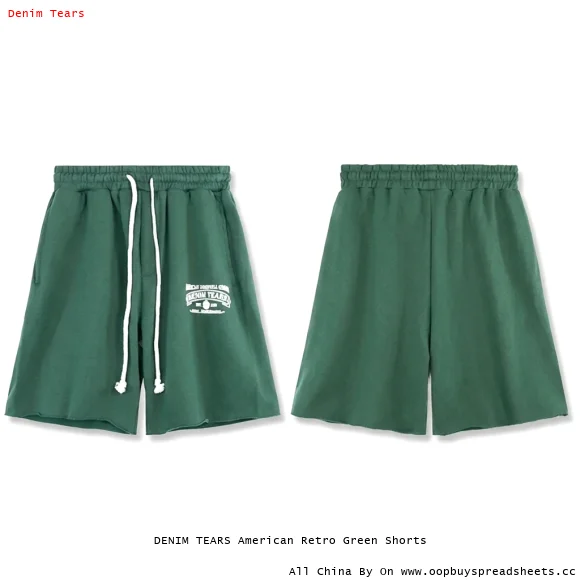 DENIM TEARS American Retro Green Shorts