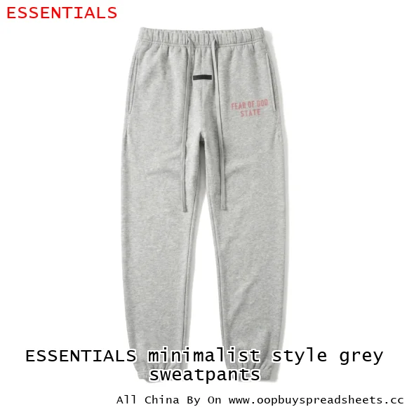 ESSENTIALS minimalist style grey sweatpants