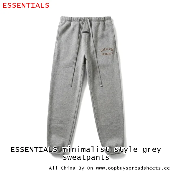 ESSENTIALS minimalist style grey sweatpants