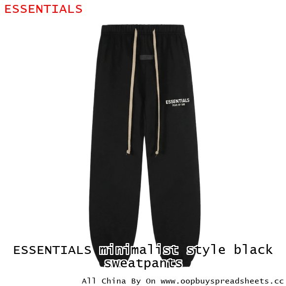 ESSENTIALS minimalist style black sweatpants