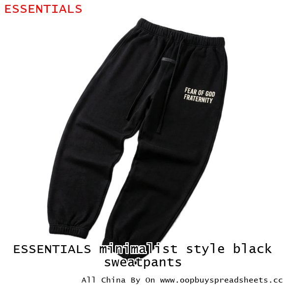 ESSENTIALS minimalist style black sweatpants