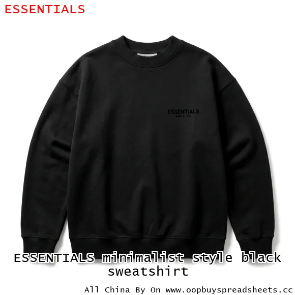 ESSENTIALS minimalist style black sweatshirt
