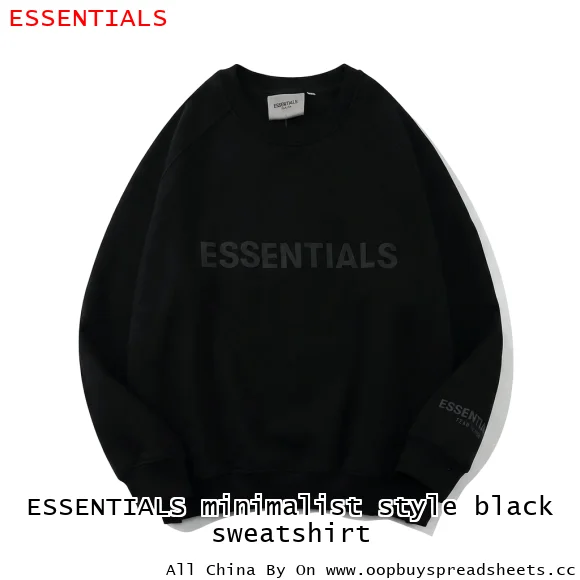 ESSENTIALS minimalist style black sweatshirt