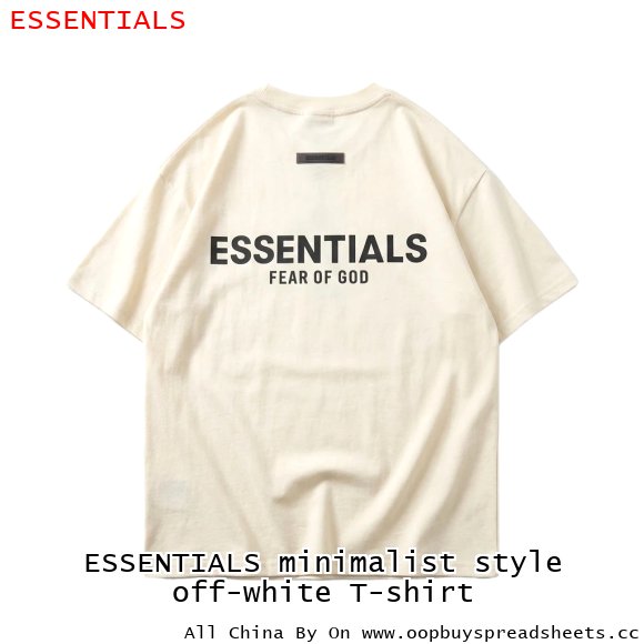 ESSENTIALS minimalist style off-white T-shirt