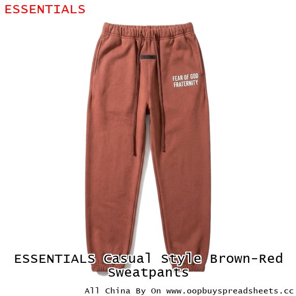 ESSENTIALS Casual Style Brown-Red Sweatpants