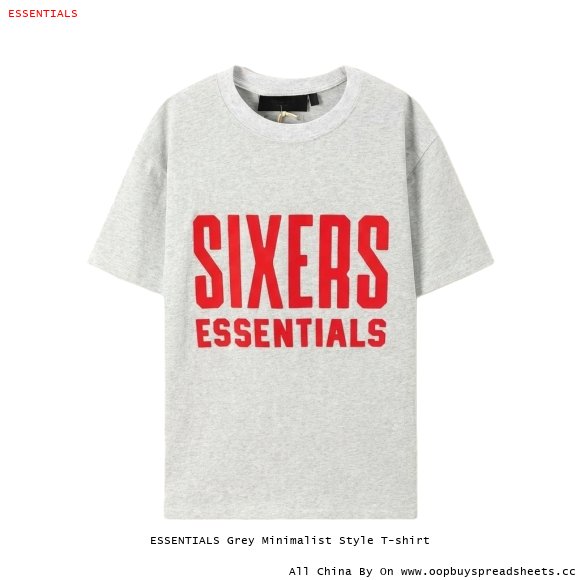 ESSENTIALS Grey Minimalist Style T-shirt