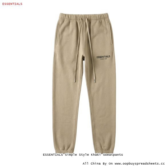 ESSENTIALS Simple Style Khaki Sweatpants