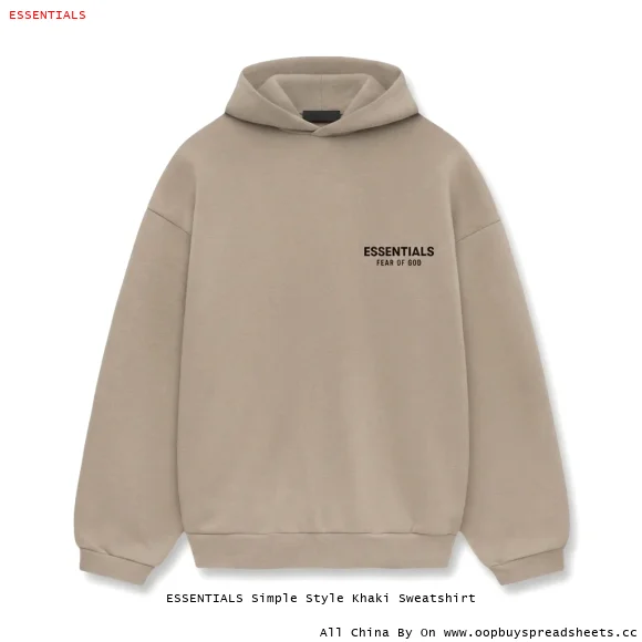 ESSENTIALS Simple Style Khaki Sweatshirt