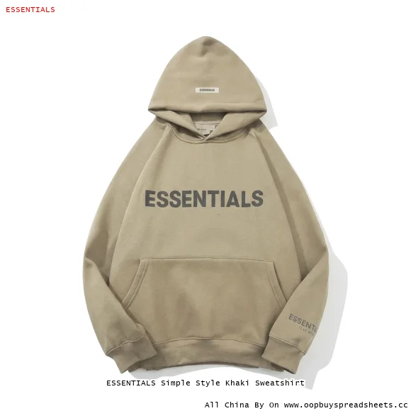 ESSENTIALS Simple Style Khaki Sweatshirt