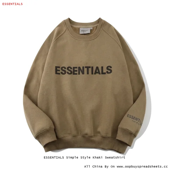 ESSENTIALS Simple Style Khaki Sweatshirt