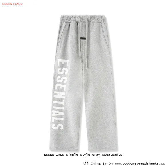 ESSENTIALS Simple Style Gray Sweatpants