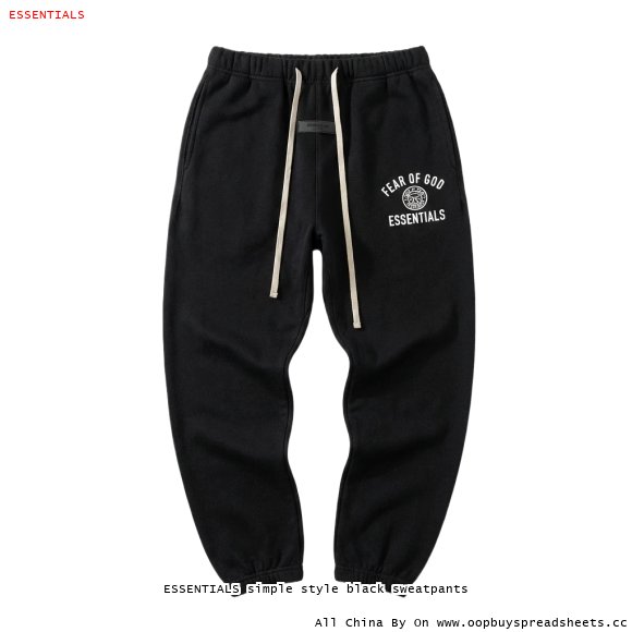 ESSENTIALS simple style black sweatpants