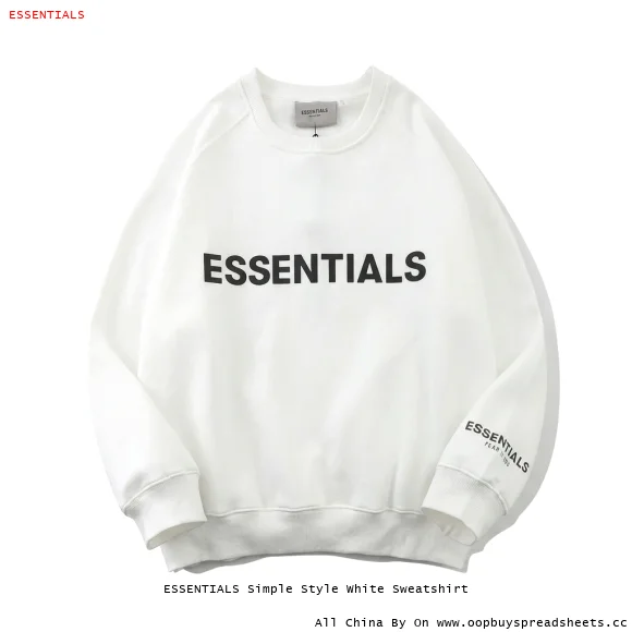 ESSENTIALS Simple Style White Sweatshirt