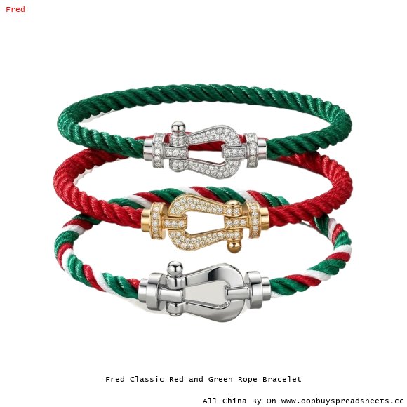 Fred Classic Red and Green Rope Bracelet