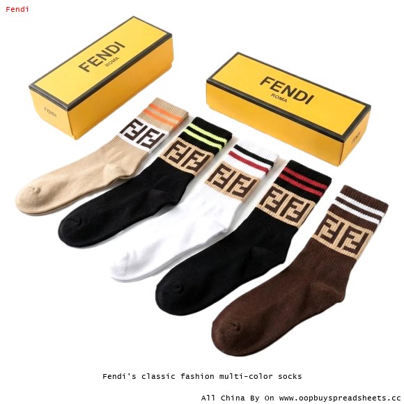 Fendi's classic fashion multi-color socks