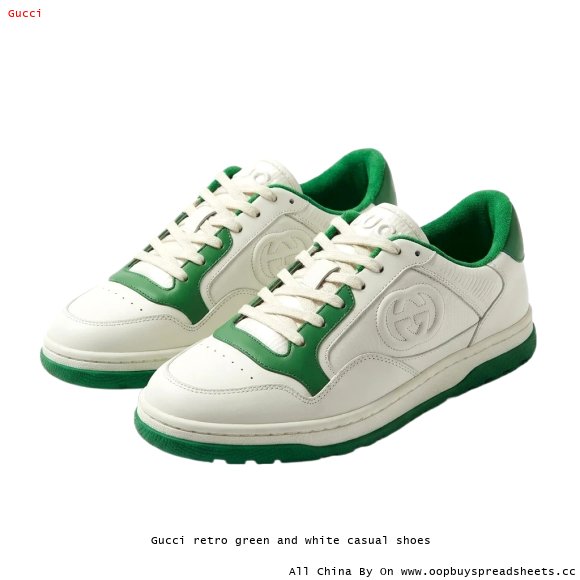Gucci retro green and white casual shoes