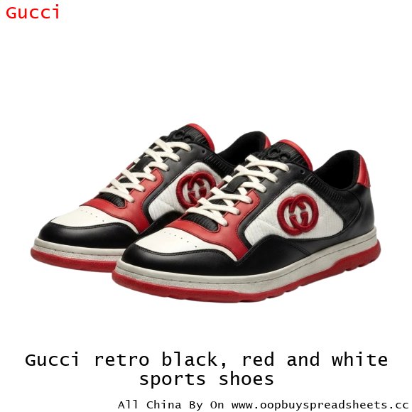 Gucci retro black, red and white sports shoes