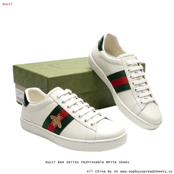Gucci Bee Series Fashionable White Shoes