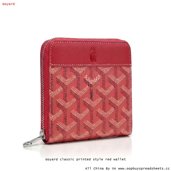 Goyard classic printed style red wallet