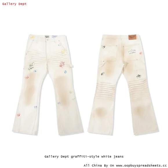 Gallery Dept graffiti-style white jeans