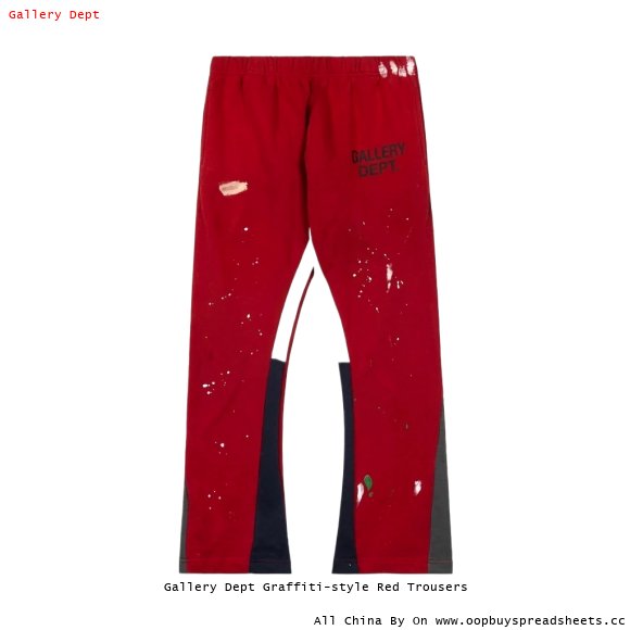 Gallery Dept Graffiti-style Red Trousers
